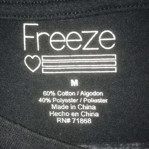 FREEZE crop top “Don’t Kill My Vibe” ties at bottom short sleeve T-shirt size M - Picture 4 of 6